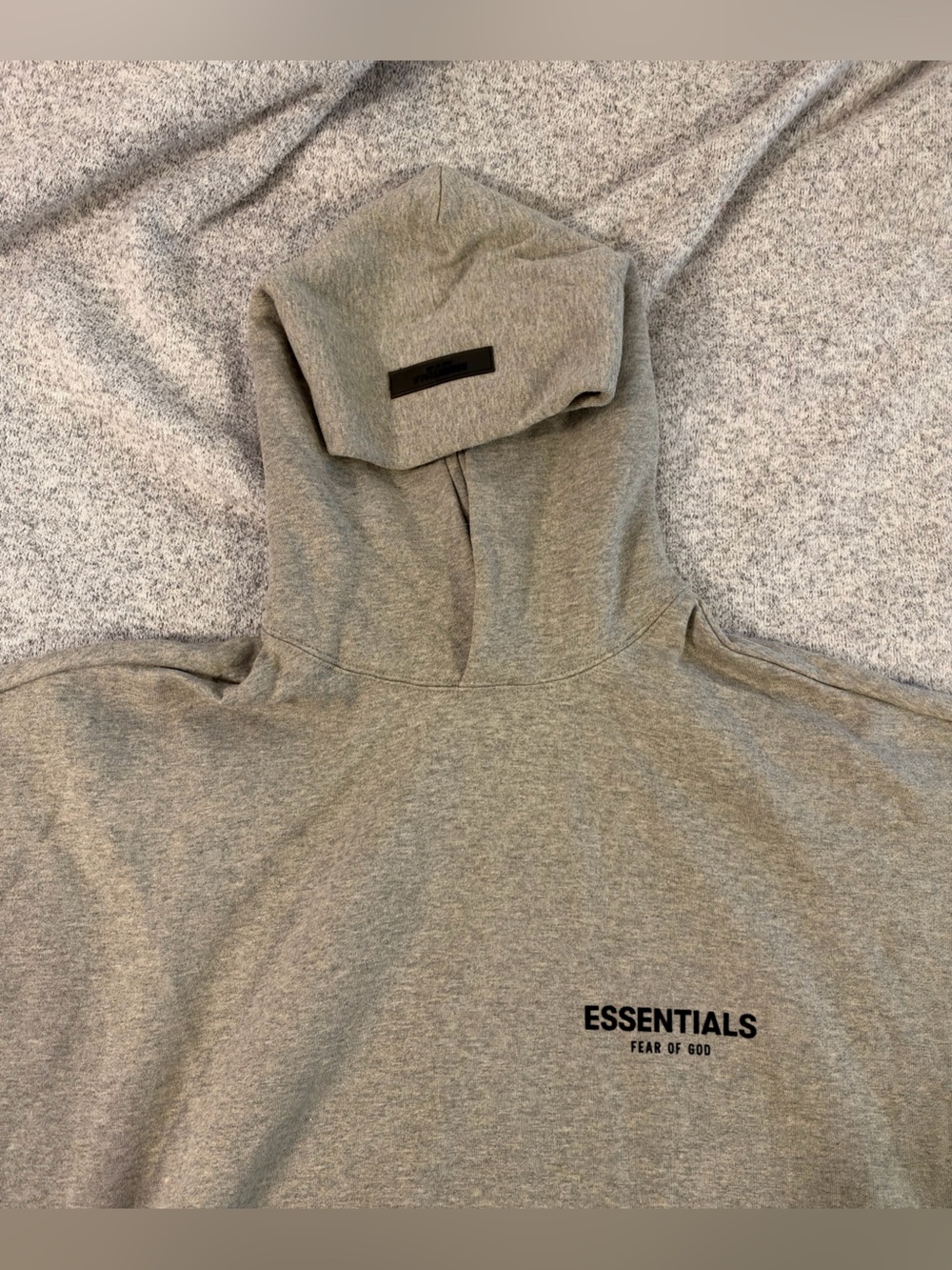 Essentials Gray Crewneck Hoodie with Black Logo. NWOT. Size Large